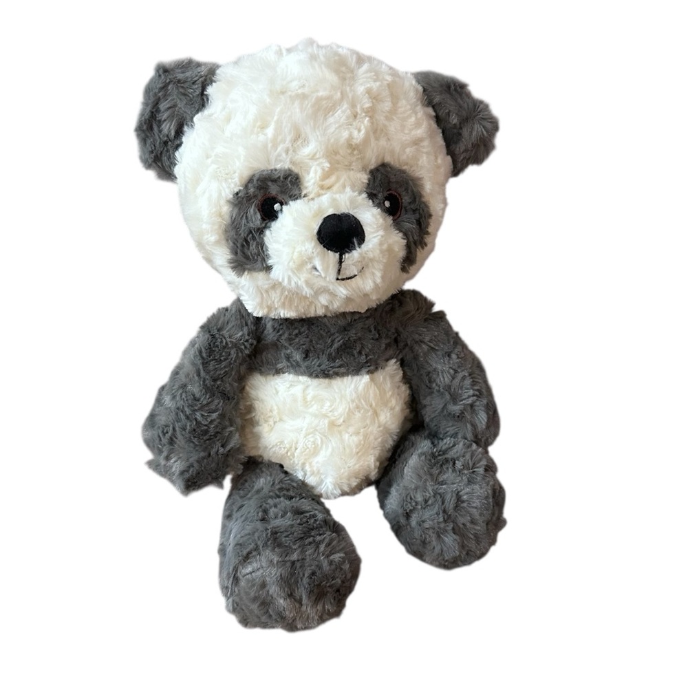 Spark Create Imagine Gray And White Rattle Panda Plush Doll